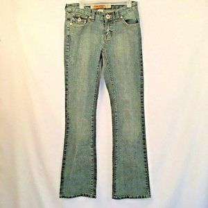True People Denim Jeans Pants Size 3 Juniors Embroidered Low Rise Womens‎